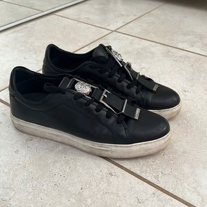 Versace black leather sneakers